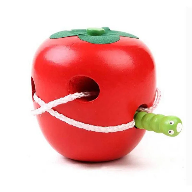 Montessori Wooden Toys The Caterpillar Eats The Apple Funny Toys For Kids Early Educational Toy Baby