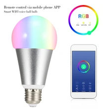 Затемняемый wifi-патрон, умный свет лампы RGB мобильный телефон приложение дистанционное управление светодиодный лампочка