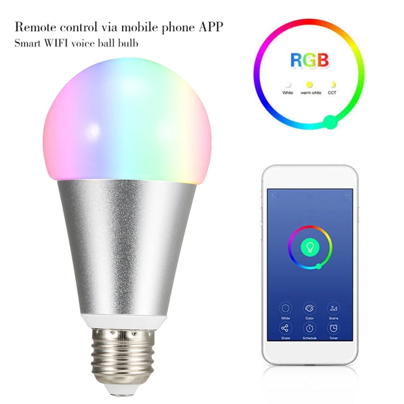 

Dimmable Wifi Smart Light Bulb Lamp RGB Mobile Phone APP Remote Control LED Bulb