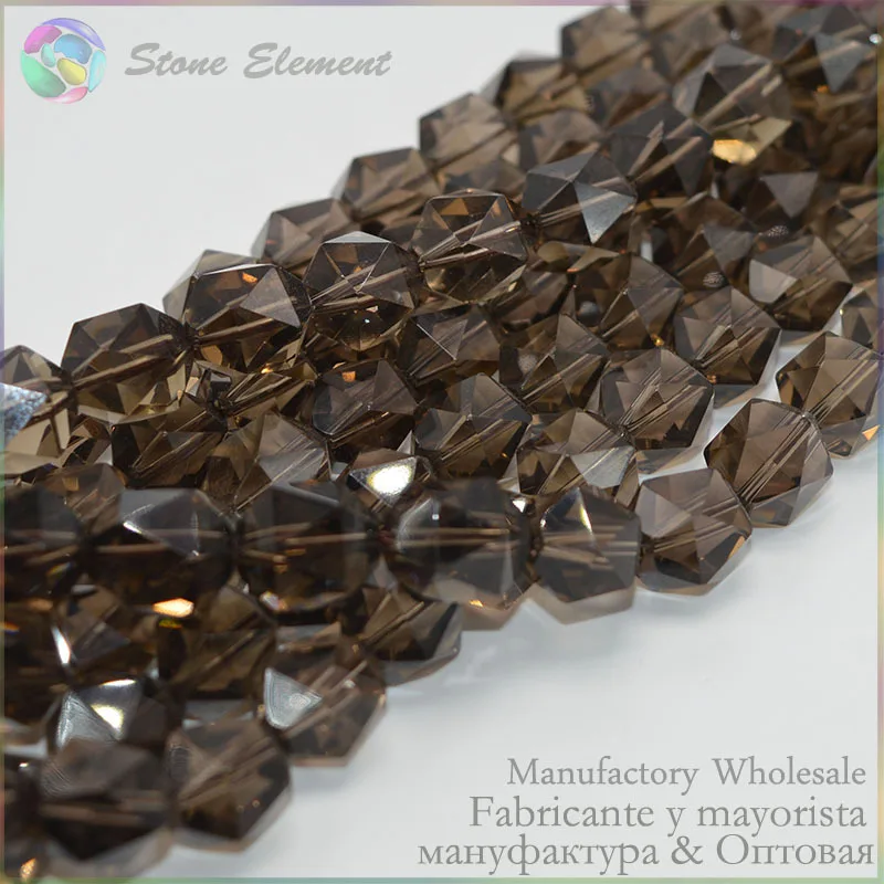 

Grade AA Quality Natural Smoky Quartz Big Faceted Beads 12mm