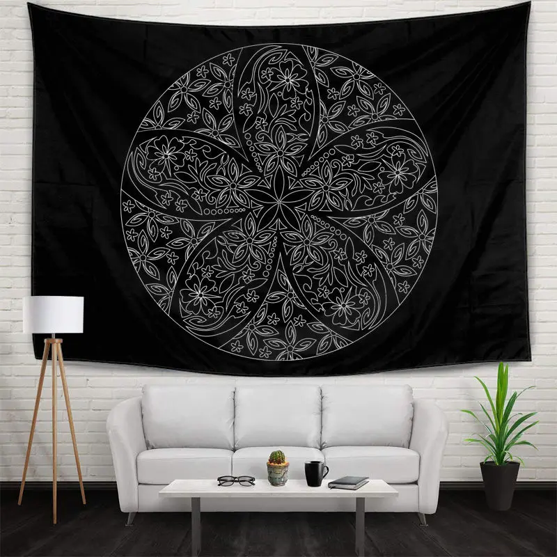

Bohemian Tapestries Wall Hanging Art Floral Painting Tapestry Indian Dorm Decor Teenagers Gift Room Banner 51x59 inch