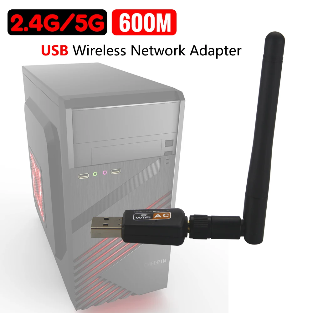 

600 Mbps 2.4G 5G USB Wireless Network Adapter