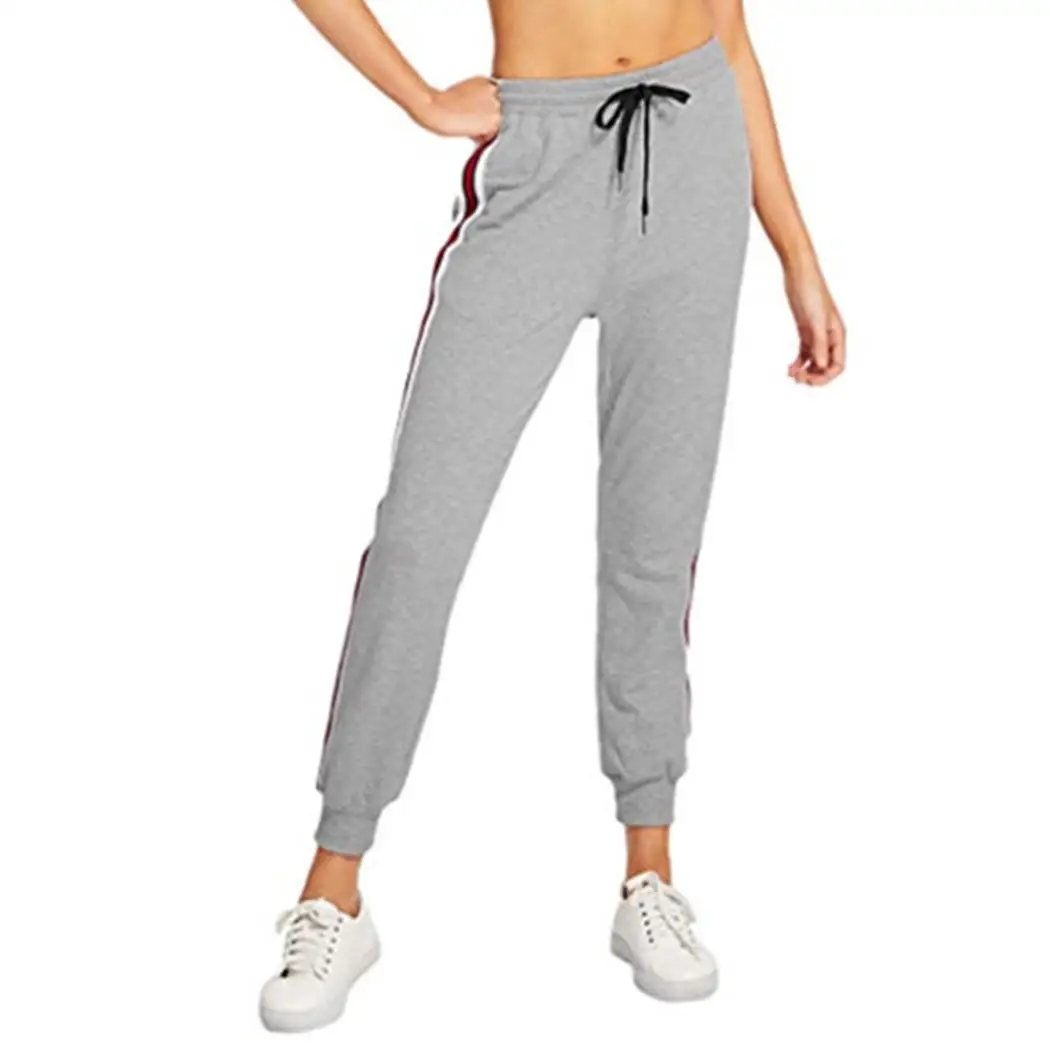 Women Casual Drawstring Waist Patchwork Ankle Length Sport Pockets Summer Spring Pants Mid | Спорт и развлечения