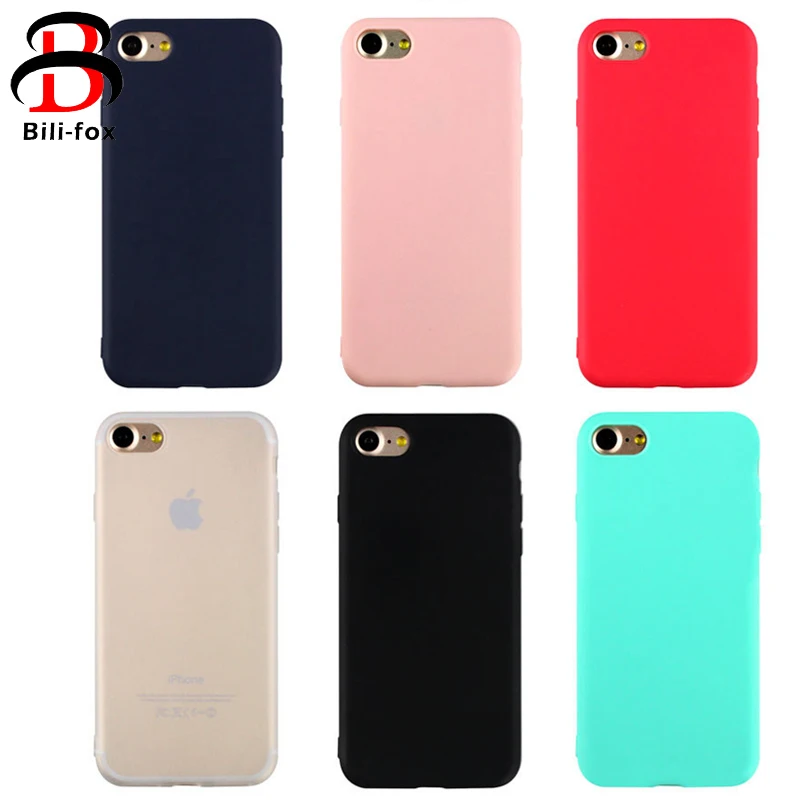 

TPU Cover For iPhone 6 7 8 Plus Phone Case Soft Silicone Back Cover for iPhone X Cover Durable Colorful Full Protection Capa