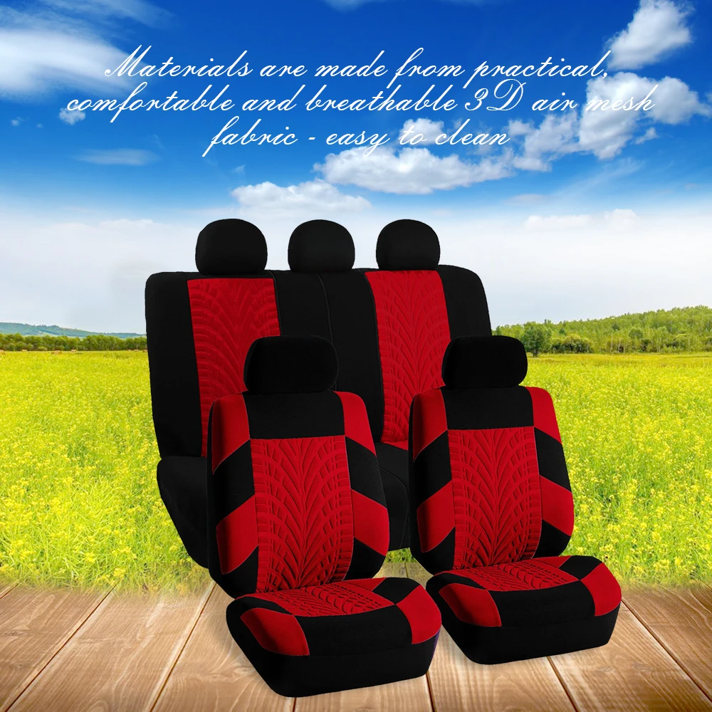 

Fine-quality Front Rear Auto Cloth Leather Universal Car Seat Covers Automotive Seat Covers Four Seasons Track 9 Pieces Set
