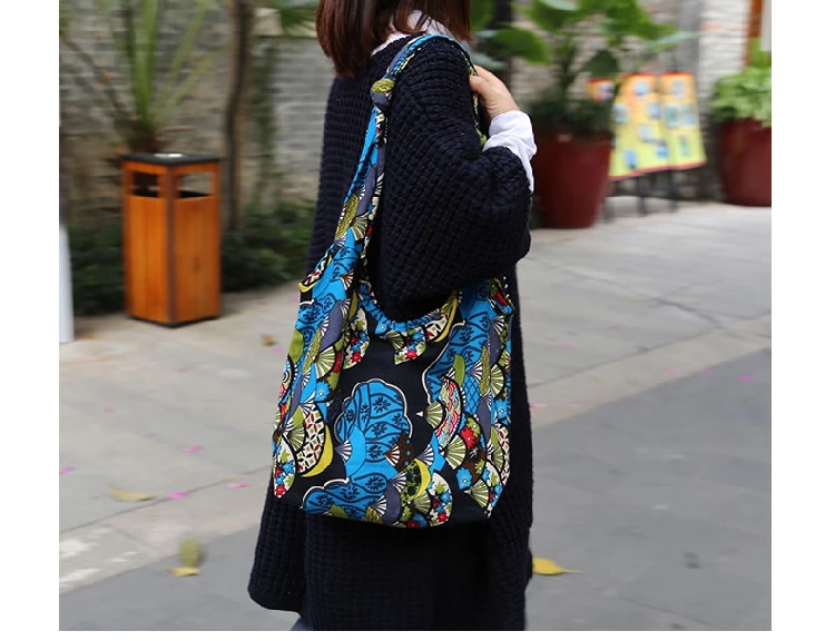 women handbag Large Bohemian Hippie Cloth Crossbody Shoulder Bag Adjustable Strap (3)