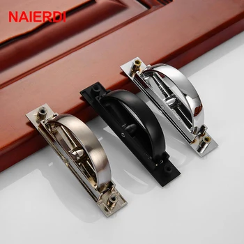 

NAIERDI Zinc Alloy Tatami Hidden Handles Door Embedded Pull Cover Floor Cabinet Handle Dark Recessed Knobs Furniture Hardware