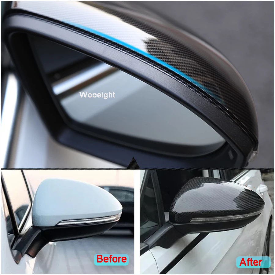 

2Pcs Carbon Fiber Auto Car Mirror Cover For VW Golf 7 MK7 2014 2015 2016 2017 2018 ABS Side Rearview Mirror Cover Trim