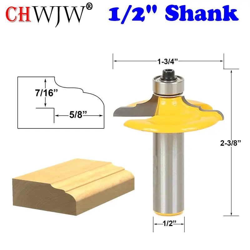 

1pc Drawer & Cabinet Door Front Edging Thumbnail Router Bit-1/2" Shank carbide bit woodworking cutter woodworking bits