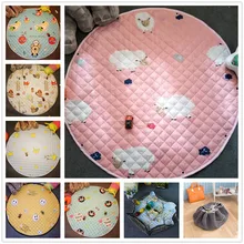 Новинка, сумка для хранения игрушек, детские игровые коврики диаметром 110 см, многофункциональное круглое одеяло для ползания, игровой коврик