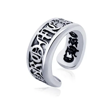 

1pcs Europe Retro punk Roman alphabet Food ring tail ring jewelry vintage titanium steel metal open rings Free Shipping R0007