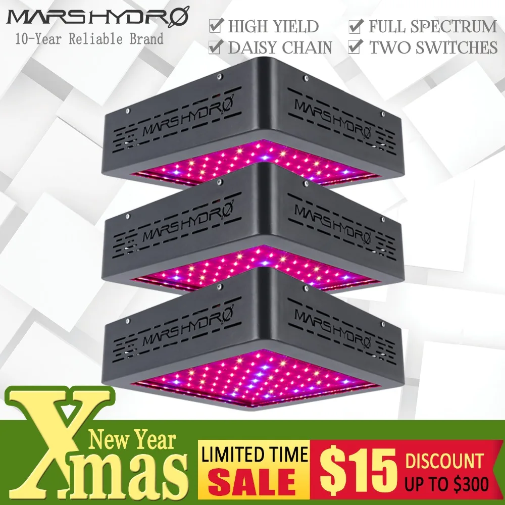 

3PCS MarsII 400W Full Spectrum LED Grow Light for Indoor Grow Hydroponic System Veg&Bloom Switches