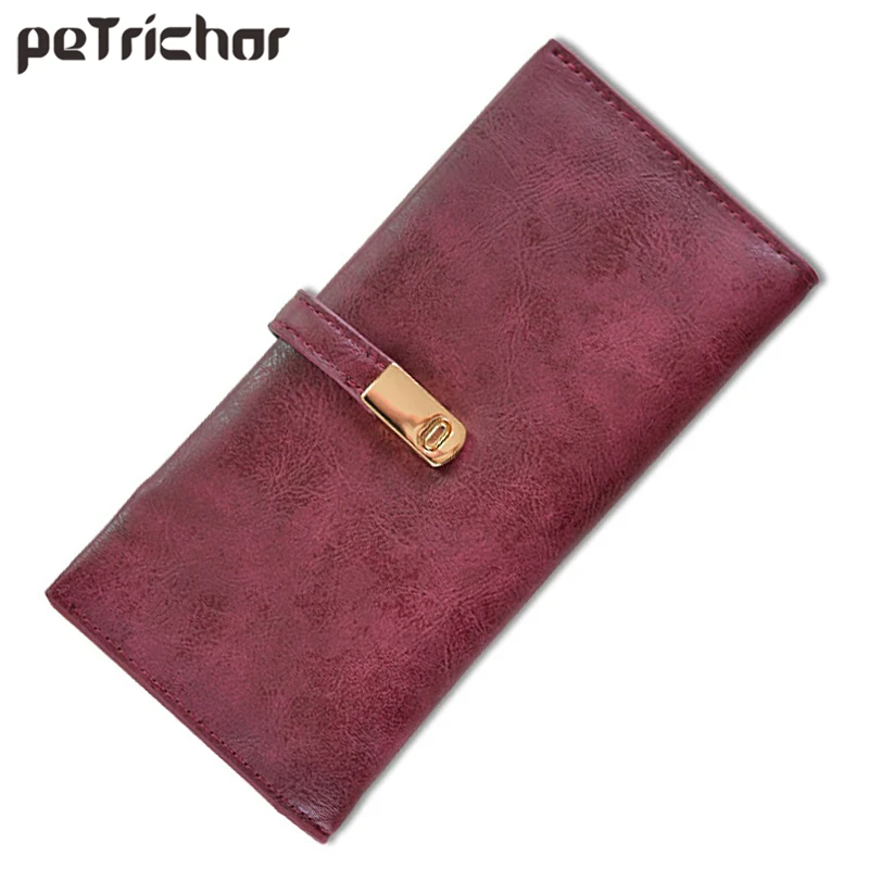 

Vintage Style Magnetic Women Wallet Synthetic Leather Ladies Long Clutch Carteira Phone Coin Purse Card Holder Wallet Female