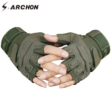 S.ARCHON Exército DOS EUA Tático Luvas Sem Dedos Dos Homens Anti-Skid luvas Metade do Dedo Luvas de Tiro Militar Masculino GOLPE de Combate de Combate Luva