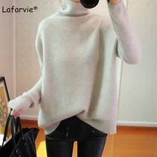 Lafarvie Cashmere Blended Turtleneck Knitted Sweater Women Autumn Winter Long Sleeve Casual Loose Thick Warm Pullover Female Lafarvie Cashmere Blended Turtleneck Knitted Sweater Women Autumn Winter Long Sleeve Casual Loose Thick Warm Pullover Female