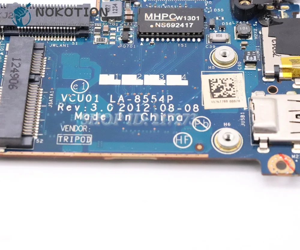 low cost  NOKOTION For HP Spectre XT13 XT 13-2000 Laptop Motherboard SR0XG I7-3537U CPU 4GB Ram 714758-501 71