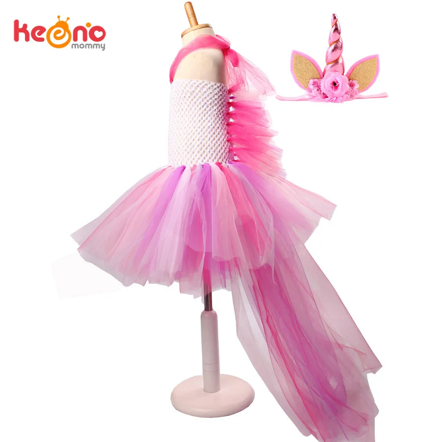 ustle Unicorn Grils Halloween Tutu Dress Baby Little Pony Dress for Birthday Party Purim Kids Fancy Costume Photo Props (3)