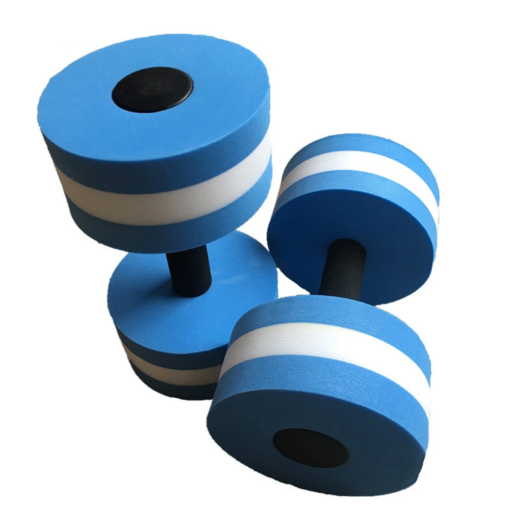 2pcs EVA Water Aquatics Fitness Dumbbell Swimming Pool Aerobics Exercise Workout Medium Aquatic Barbell Fitness Training - Цвет: Синий