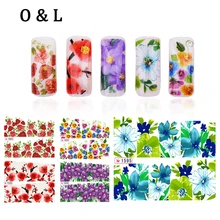 Water Transfers Nail Decals,12pcs/lot Flower Design Nail Tips Wrap UV Gel Polish Stickers,DIY Beauty Nail Decorations Tools