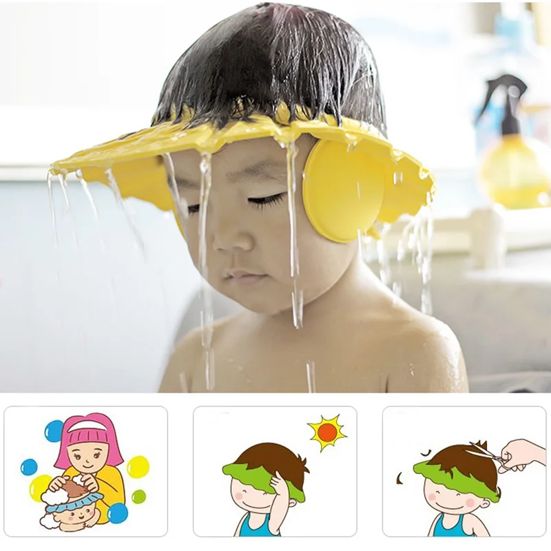 1 шт Регулируемый Детский шампунь для ванны, для купания, шапочка для душа, защита для волос% 328/319