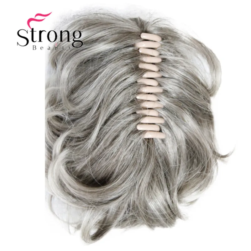 StrongBeauty, короткий конский хвост, накладные волосы, синтетические волосы, волнистые, на заколках, накладные волосы, цвет на выбор