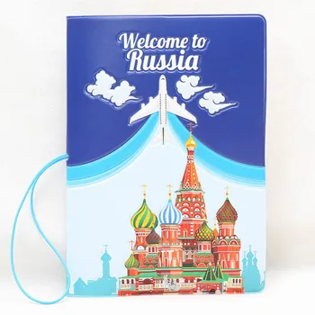 

Russia Travel Pu Leather Cute Funny Passport Cover Women Men New Fashion Credit Card Holder Case Ticket Wallet Organizer Purse