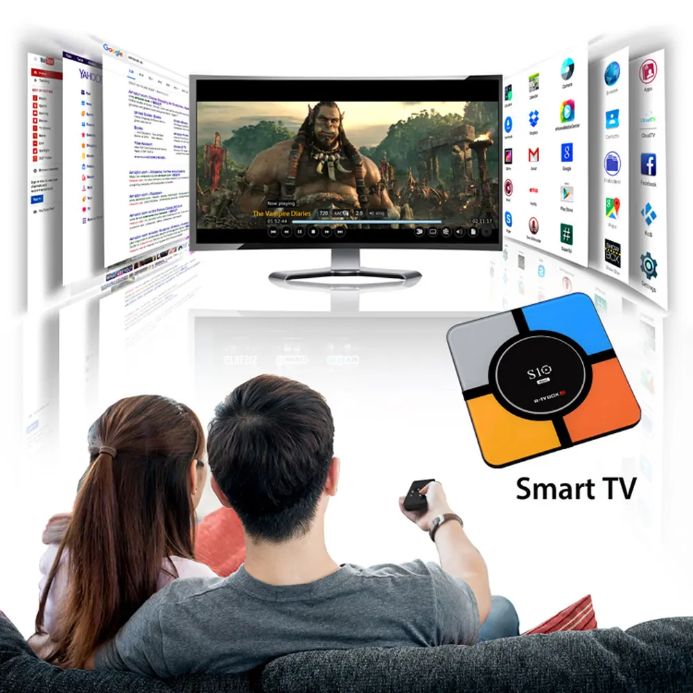 Android 9,0 tv BOX S10 MINI Smart tv Box 4 ГБ ОЗУ 64 Гб ПЗУ 2,4 г WiFi LAN RK3328 четырехъядерный комплект top box медиаплеер USB 3,0