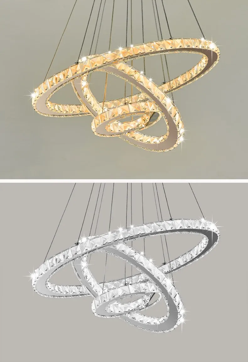 люстра люстры chandelier lighting Современный кристалл 3 светодио дный кольца