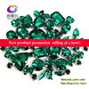 Factory sales Malachite green mix size top glass crystal sew on stones,mix shape rhinestones for diy/Clothing accessorie 68pcs ► Photo 1/5