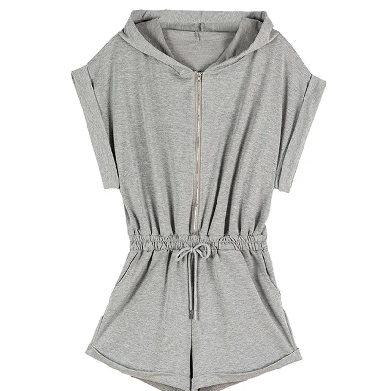 Women's Summer Black Grey Jumpsuit Shorts Casual Loose Short Sleeve Playsuits Solid Female Rompers Pockets Overalls Women's Summer Black Grey Jumpsuit Shorts Casual Loose Short Sleeve Playsuits Solid Female Rompers Pockets Overalls