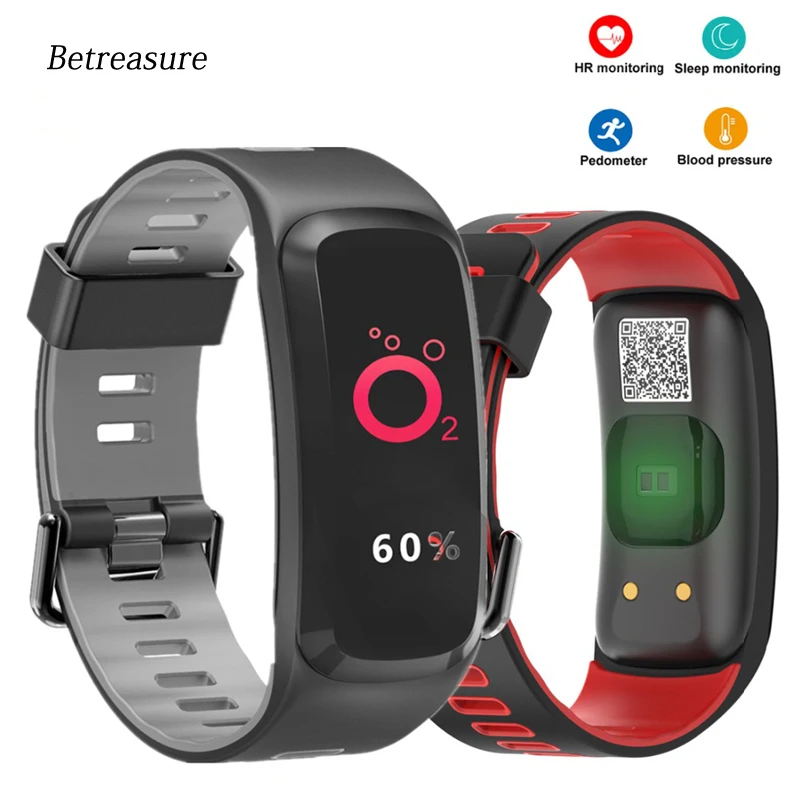 

Betreasure F4P Bluetooth Smart Wristband Blood Pressure/Heart Rate Monitor Fitness Bracelet Sport IP68 Swimming GPS SmartBand
