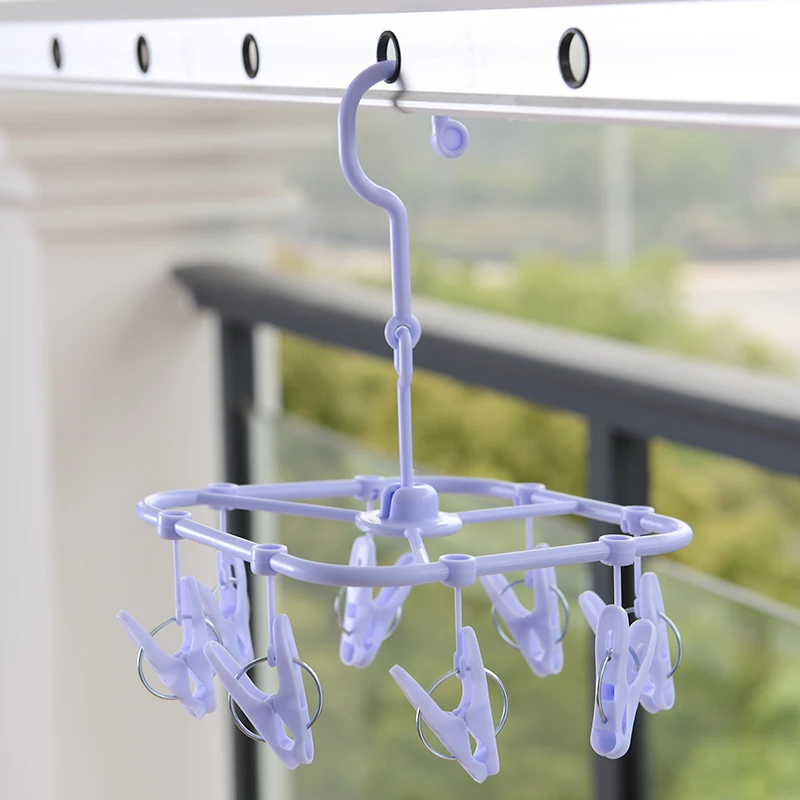 Imported square hanger racks drying hook more clothespin laundry folder
