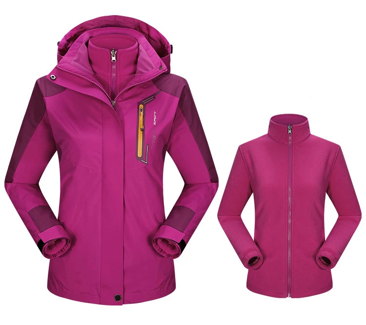 JACKSANQI женские зимние 2 шт. флисовые уличные спортивные куртки походные альпинистские треккинговые ветрозащитные теплые пальто RA144