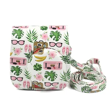 

Travel Pattern Vintage PU Leather For Fujifilm Instax Mini 9 Case Mini 8 8+ Bag With a Removable Bag Strap Camera Accessories