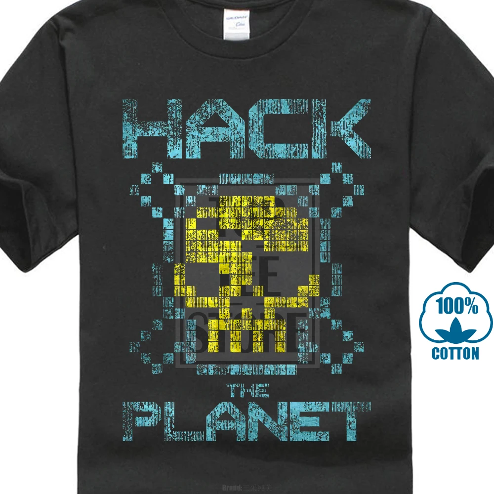 

New Man T Shirts Short Sleeve Mens T Shirt Hack The Planet