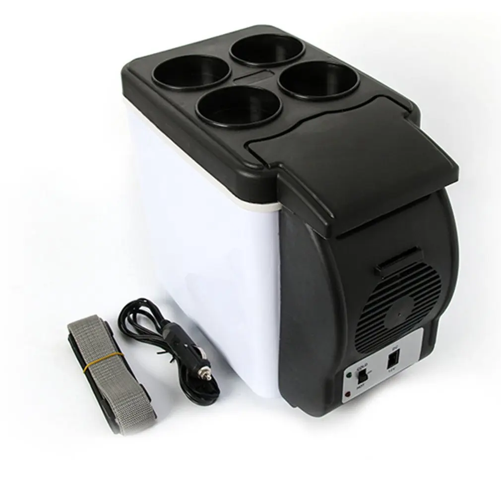 newPortable Size 12V Car Small Refrigerator Mini Fridge Cooler & Warmer Enough Capacity 6L White No Need for Refrigerants