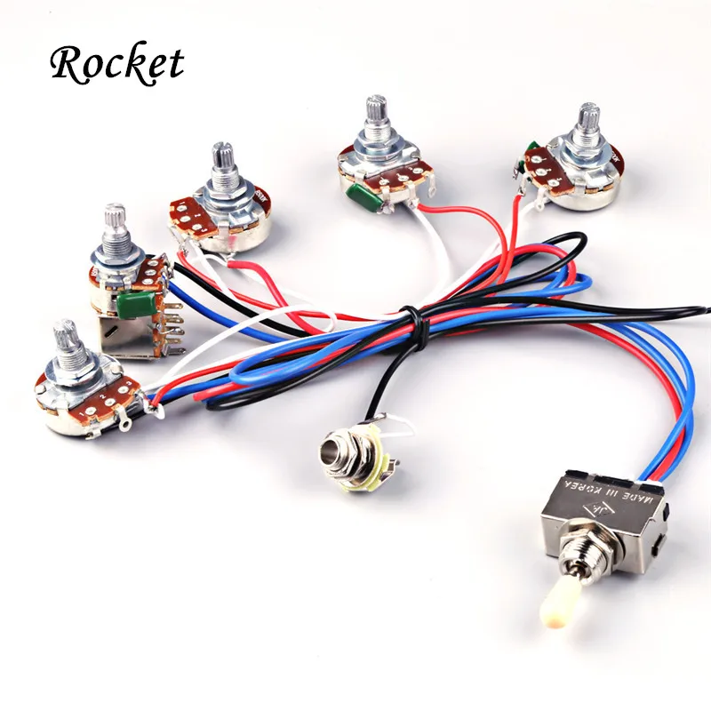 Electric Guitar Wiring Harness Kit 2V2T with Pot Jack 3 Way Switch for Gibson Les Paul Lp Parts ...
