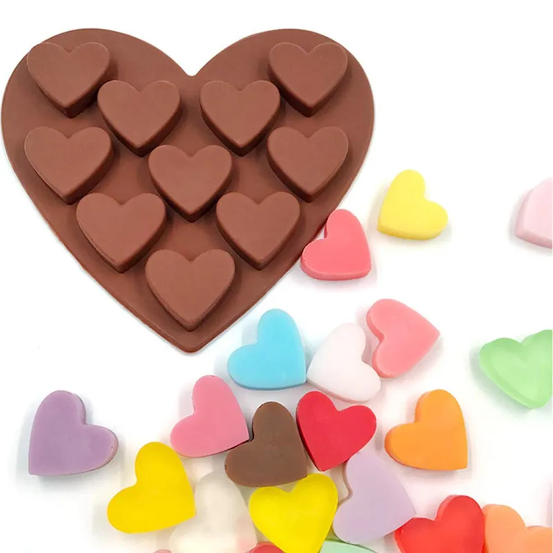 

Silicone Soap Mold Heart Shape Chocolate Candy Molds Cake Baking Soap Moulds Handmade Kitchen Tools