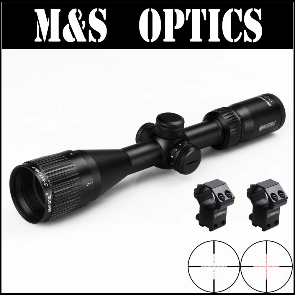 Marcool ALT 3-9X40 AOIR Red Illuminated Under 5.56 Bullet Guns Air Tactical Rifle Optical Hunting Scopes With Riflescope Mounts