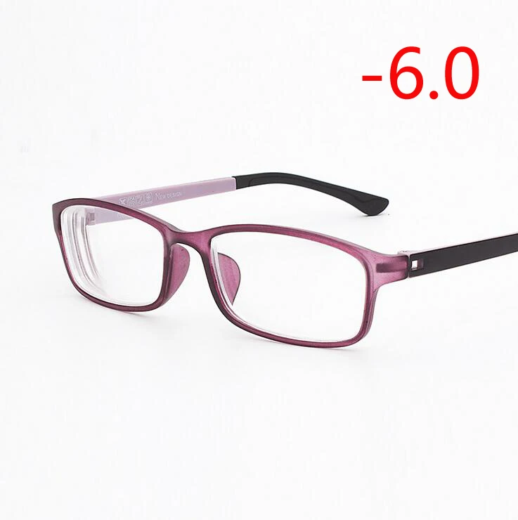 Myopia 600 TR90 очки для близорукости для женщин и мужчин модные короткие очки для коррекции зрения квадратная оправа близорукие очки-1-1,5-2-2,5-6,0 - Цвет оправы: Myopia 600
