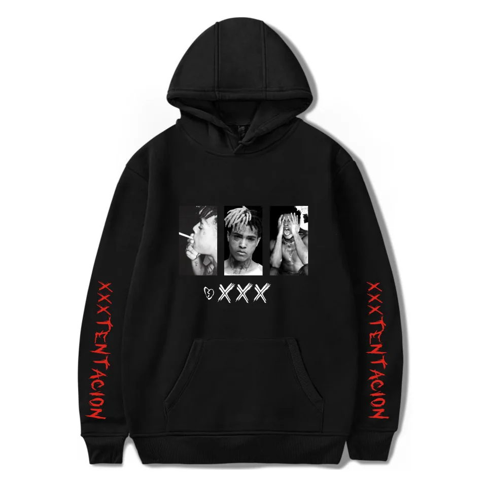  WBDDT Xxxtentacion Hoodies Men Belt Pullover Front Pocket Streetwear Cotton Sweatshirt Hip Hop Oute