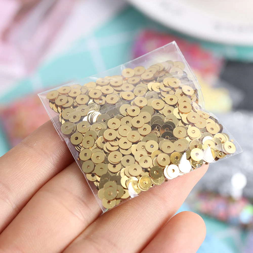 1000Pcs/Bag New 4mm Multicolor Plastic Loose Sequins For Home Party Wedding Decor Embellishment DIY Crafts Sewing Accessories