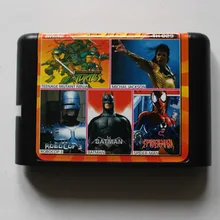 Черепашки/Moonwalker/Robocop 3/Бэтмен/Человек-паук 16 бит MD игровая карта для sega 16bit игровой плеер