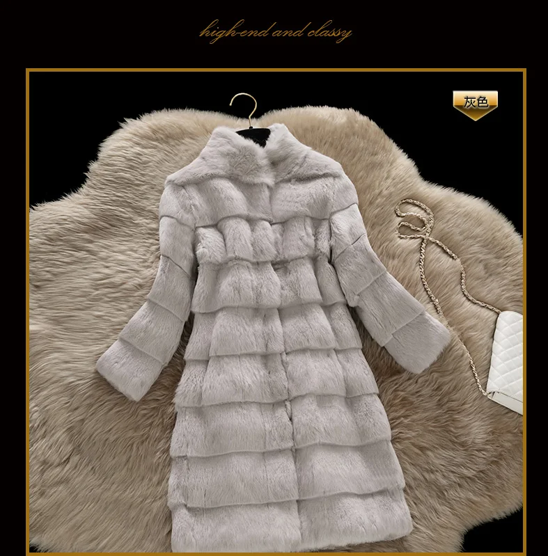 Одежда высшего качества с волнистым вырезом, новинка, настоящая натуральная Шуба из кроличьего меха, Женская куртка на заказ, любой размер