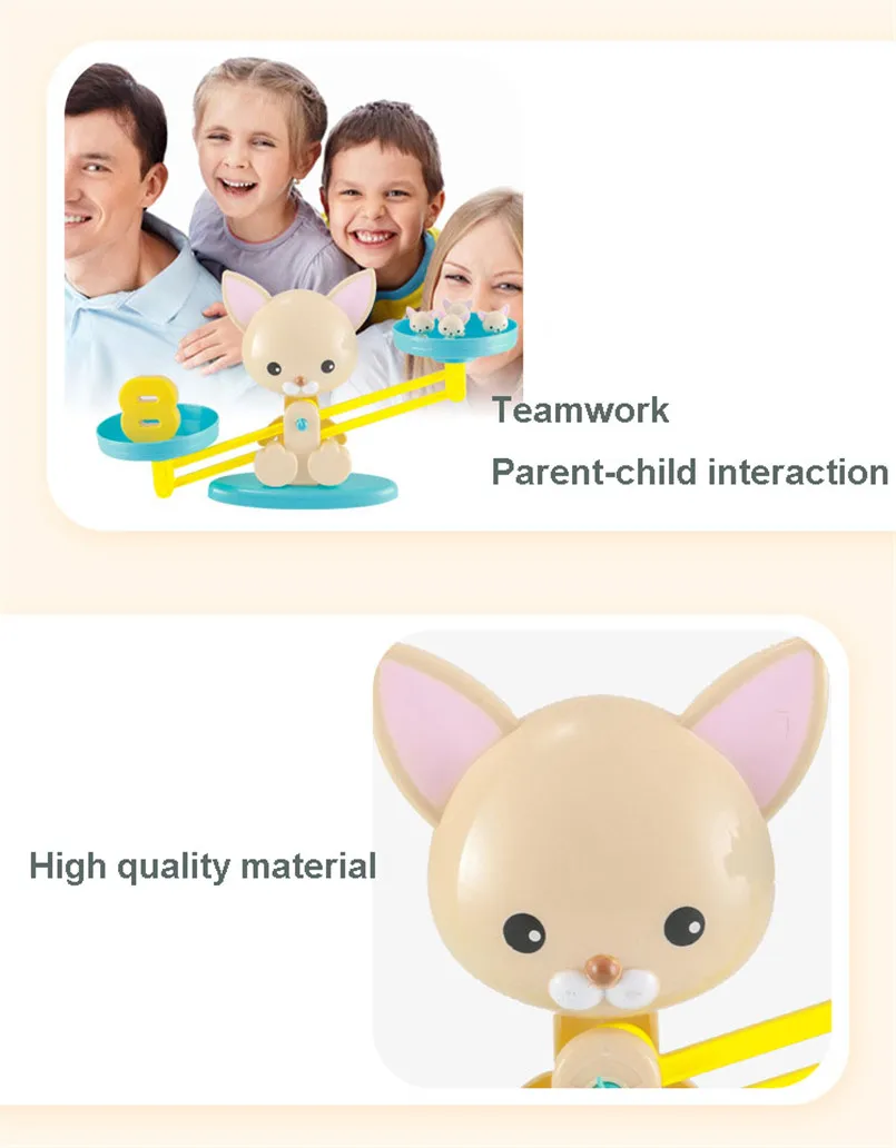 Filhote de Cachorro Brinquedos de Mesa Jogos de Pai filho Cão Dinheiro Bonito Número Equilíbrio Montessori Matemática Placa Aritmética Crianças Interativo Toy Figuras 11 Brinquedos mat.