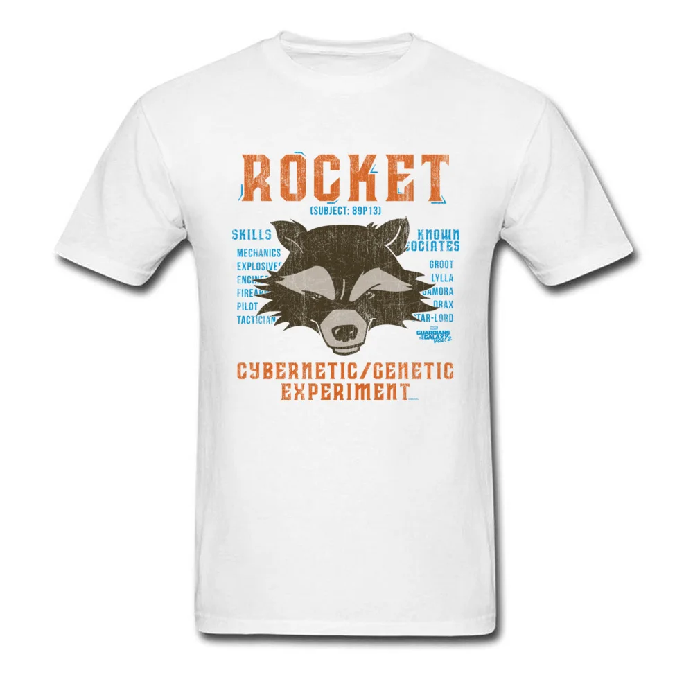 Discount Man T Shirt O Neck Short Sleeve Pure Cotton Star Wars Rocket Raccoon Subject 89P13 T Shirt Street T-Shirt Rocket Raccoon Subject 89P13 white