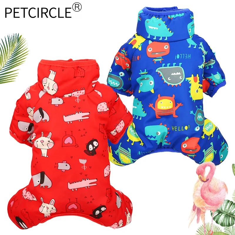 

PETCIRCLE Pet Clothes Teddy Cat Clothes Puppy Dog Bulldog Clothing Package Belly Design Warm Winter four-legged Cotton Coat