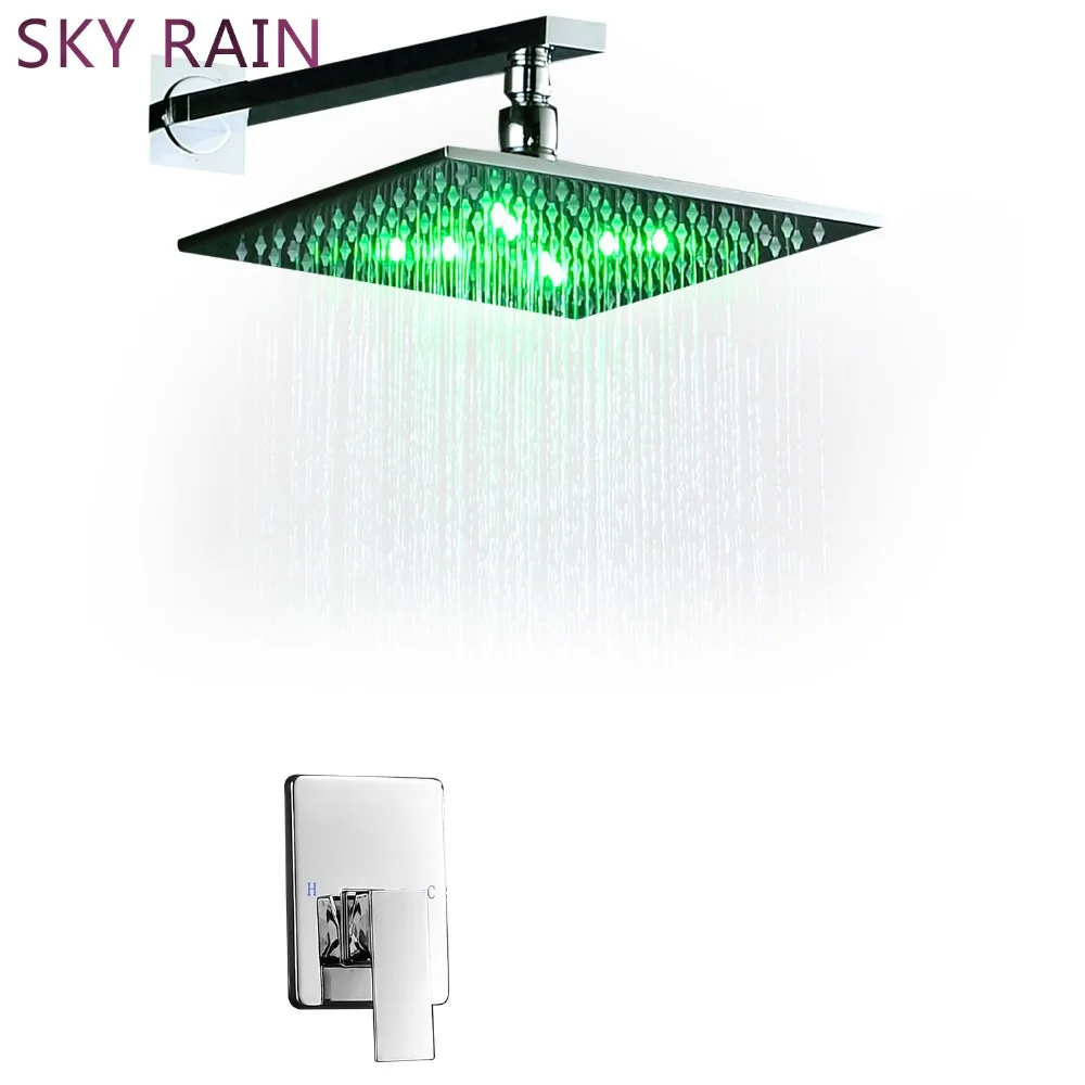 SKY RAIN аксессуары для ванной комнаты настенный из нержавеющей стали светодиодный набор для душа