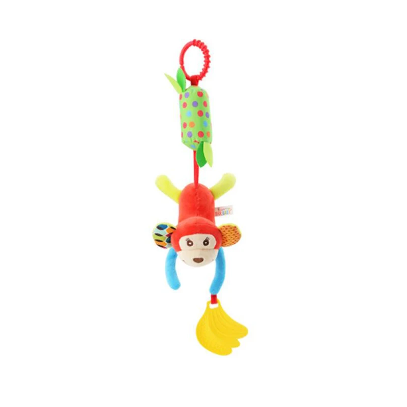 Милые животные Колокольчик для ребенка игрушки плюшевое кольцо колокольчик детская игрушка для мальчиков и девочек подарок для новорожденных детские погремушки - Цвет: SKK Monkey