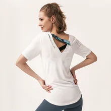 Женские футболки с коротким рукавом, впитывающие влагу, спортивные топы для йоги, футболки для йоги, топы для тренировок, фитнеса, бега, спортивная одежда